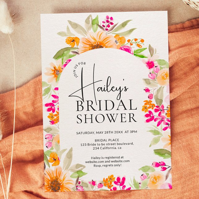 Chic Country floral watercolor bridal shower Invitation (Creator Uploaded)