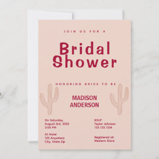 Chic Country Theme Bridal Shower Invitation