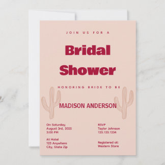 Chic Country Theme Bridal Shower Invitation