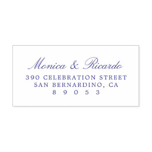 Chic Couple Calligraphy Wedding Return Address Self-inking Stamp