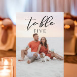 Chic Couple Photo Wedding Table Number Card<br><div class="desc">Welcome your guests to their table with a beautiful newlywed photo with simple black script of the number on their full bleed engagement photograph. Customise each table with a different engagement photo card. Chic and stylish wedding reception decor.</div>