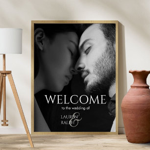 Chic Couple Photo Welcome Wedding Poster