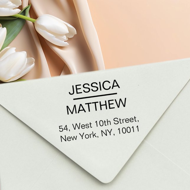 Chic Couples Name Wedding Return Address Rubber Stamp (Creator Uploaded)