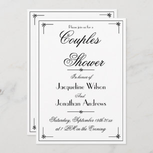 Chic Couples Shower Elegant Custom Script Cool Invitation