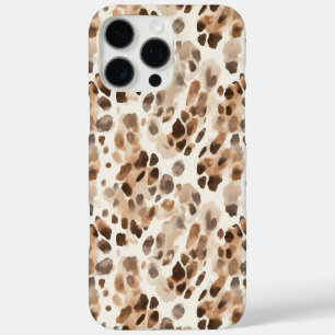 Chic Cream Brown Leopard Animal Print iPhone 16 Pro Max Case