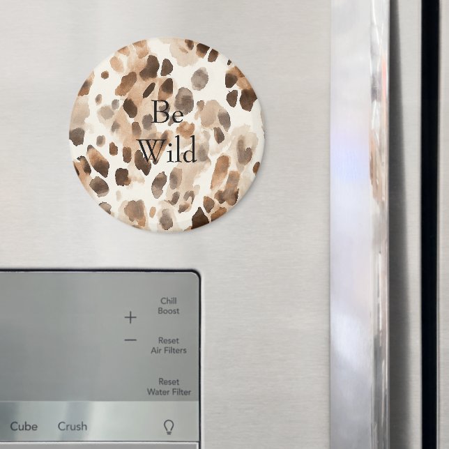 Chic Cream Brown Leopard Animal Print Magnet (In Situ (Fridge))