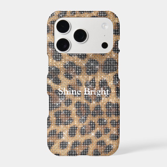 Chic Cream Brown Leopard Animal Print Sparkle (Back)