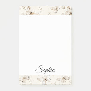 Chic Cream Butterflies Post-it Notes