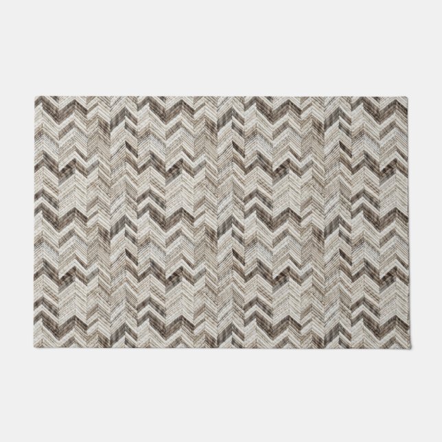 Chic cream chevron doormat (Front)