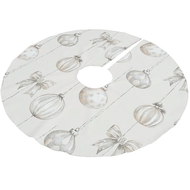 Chic Cream Christmas Ornaments  Brushed Polyester Tree Skirt (Angled)