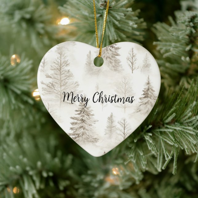Chic Cream Christmas Trees Ceramic Tree Decoration (Tree)