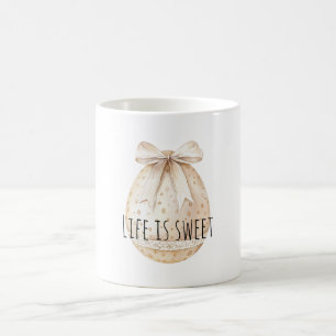 Chic Cream Easter Egg Bow Coffee Mug
