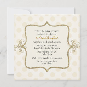 Chic Cream & Gold Bridal Shower Invitation
