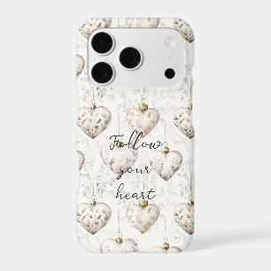 Chic Cream Grey Hearts Ornaments