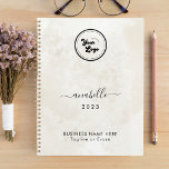 Chic Cream Marble Name Year Custom Business Logo Planner<br><div class="desc">This elegant planner would be great for your business/promotional needs. Easily add your own details by clicking on the "personalise" option.</div>