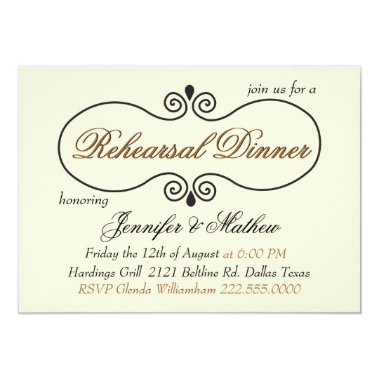 Chic Cream Wedding Rehearsal Dinner Card