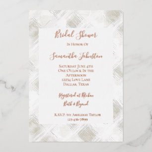 Chic Cream White Stripes Bridal Shower