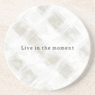 Chic Cream White Stripes Coaster