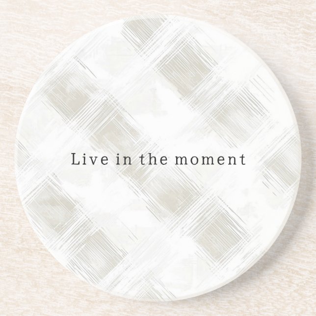 Chic Cream White Stripes Coaster (Front)