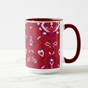 Chic crimson red purple ikat tribal pattern mug