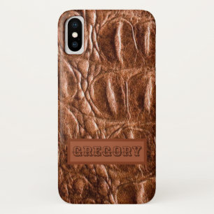 Chic Crocodile Skin Monogram iPhone X Case