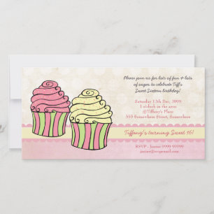Chic Cupcakes Sweet 16 Birthday Party Invite