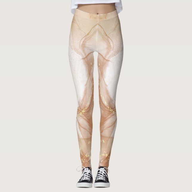 Chic Custom Branded Honeycomb Patterned Leggings (Front)