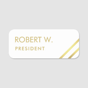 Chic Custom Company Professional White Gold Name Tag