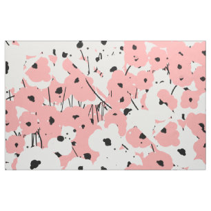 CHIC CUSTOM FABRIC_MOD BLUSH/WHITE/BLACK POPPIES FABRIC