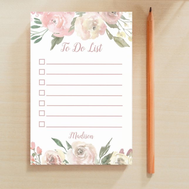 Chic Custom Floral To Do List Post-it Notes (Creator Uploaded)