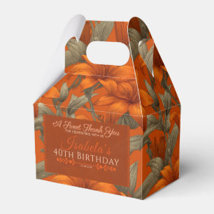 Chic Custom Lilies Floral Outdoor Birthday Favour Box
