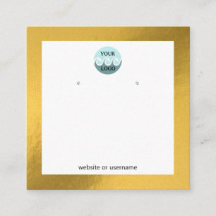 Chic custom logo gold frame earring display card