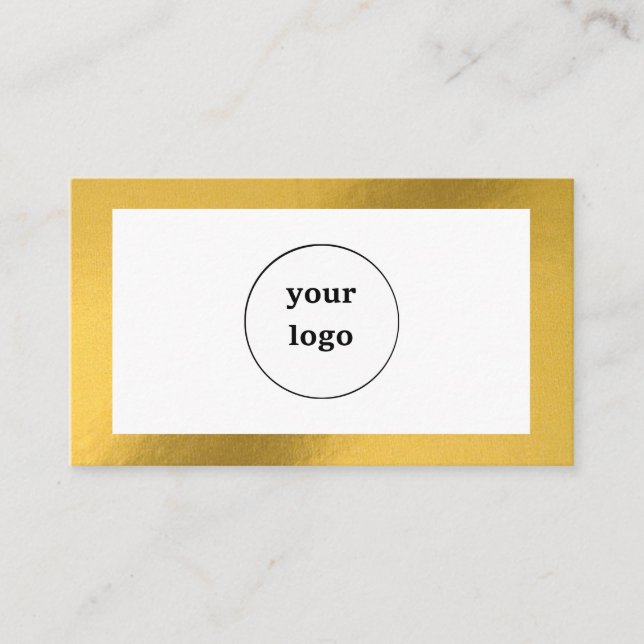 Chic custom logo with gold frame business card (Front)
