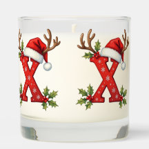 Chic custom Monogram initial X merry Christmas 