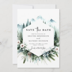 Chic Custom Mountain Wedding Save The Date