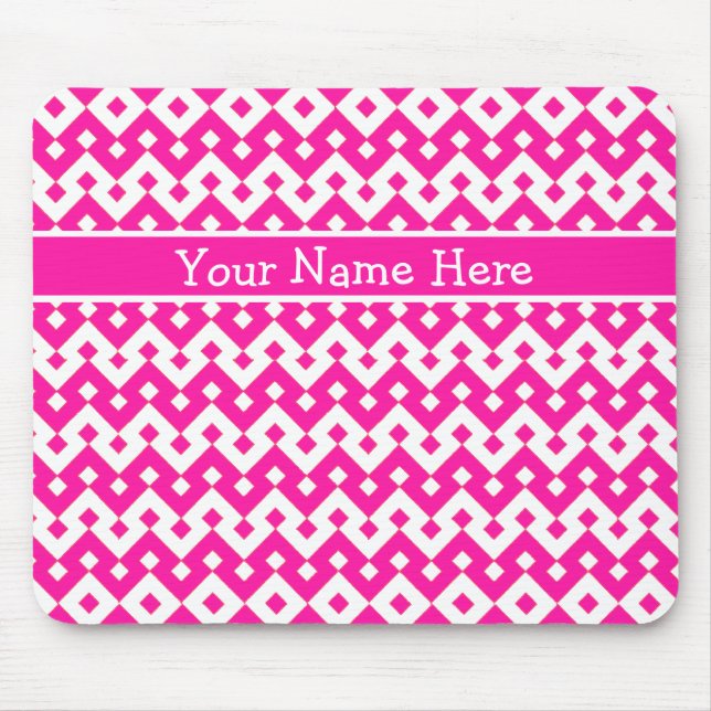 Chic  Custom Mousepad, Candy Pink Geometric Mouse Mat (Front)