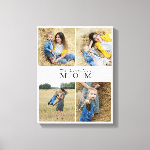 Chic Custom Personalised Photo Collage Mother Canvas Print