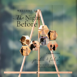 Chic Custom Photo Modern Rehearsal Dinner Welcome Acrylic Sign