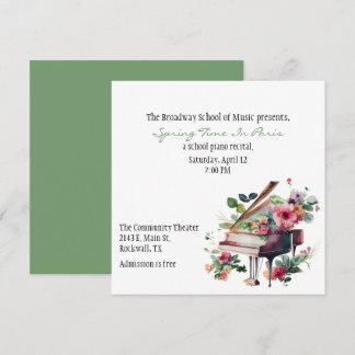 Chic Custom Piano Recital Invitation