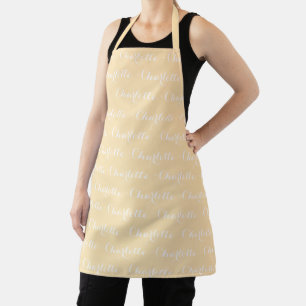 Chic Custom script peach white pattern Apron