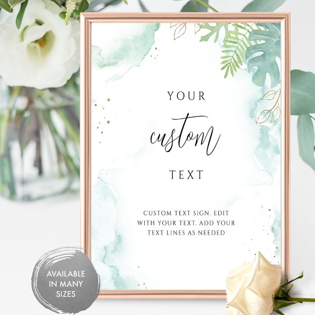 Chic, Custom Text Sign with Greenery and Blue  (Creator Uploaded)