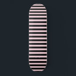 Chic Cute Light Pink and Black Stripes Skateboard<br><div class="desc">Light Pink and Black Striped</div>