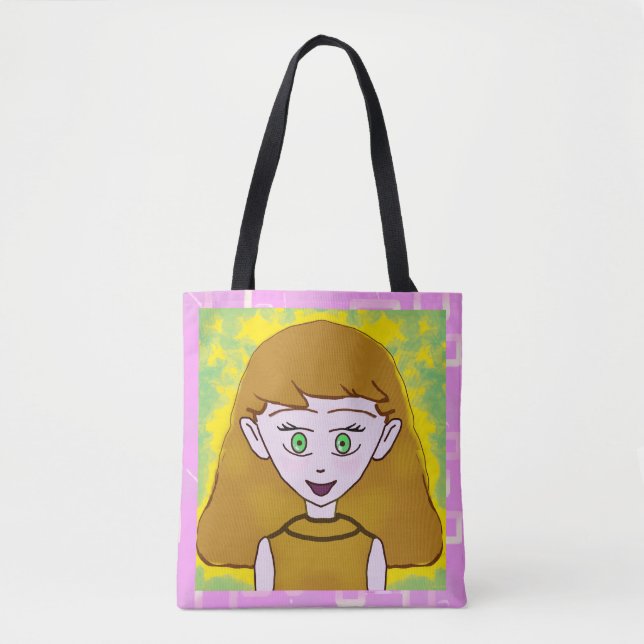 Chic Cute Merry Pink Geometric  Tote Bag (Front)