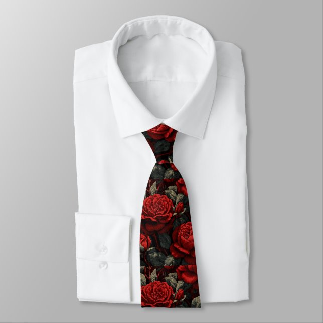 Chic Dads Day Gifts Gardenias Floral Tie (Tied)
