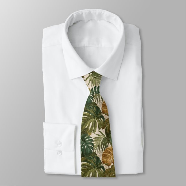 Chic Dads Fathers Day Gifts Tropical Flower Tie (Tied)