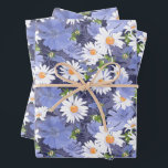 Chic Daisies Periwinkles Floral Wrapping Paper Sheet<br><div class="desc">Chic white daisies,  periwinkles and leaves,  this wrapping paper is perfect for any gift-giving occasion - perfect for weddings,  bridal showers,  birthdays,  and baby showers.</div>