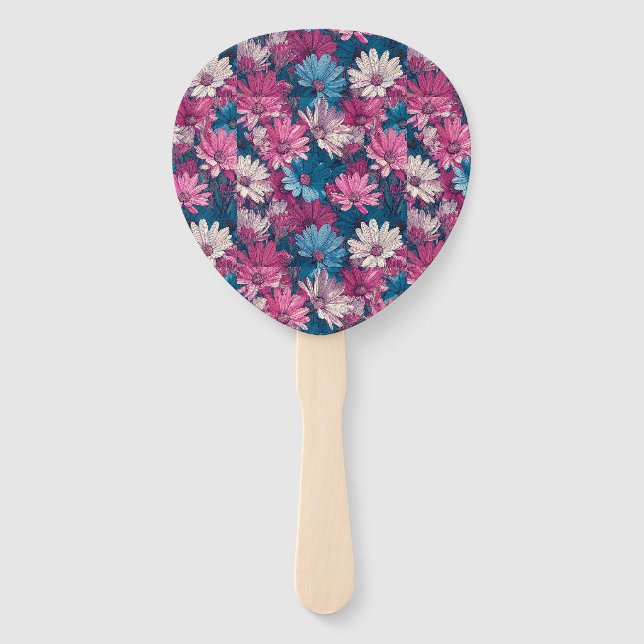 Chic Daisy 50Th Birthday Contemporary Hand Fan (Front)