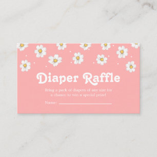 Chic Daisy Flower Blush Pink Diaper Raffle Enclosure Card
