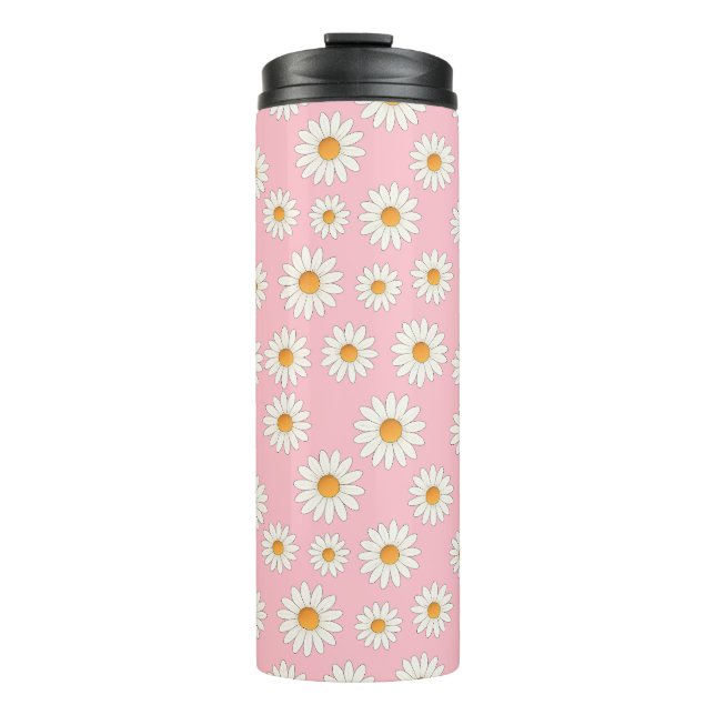 Chic Daisy Flower Pattern – Cute Floral Designe -  Thermal Tumbler (Front)