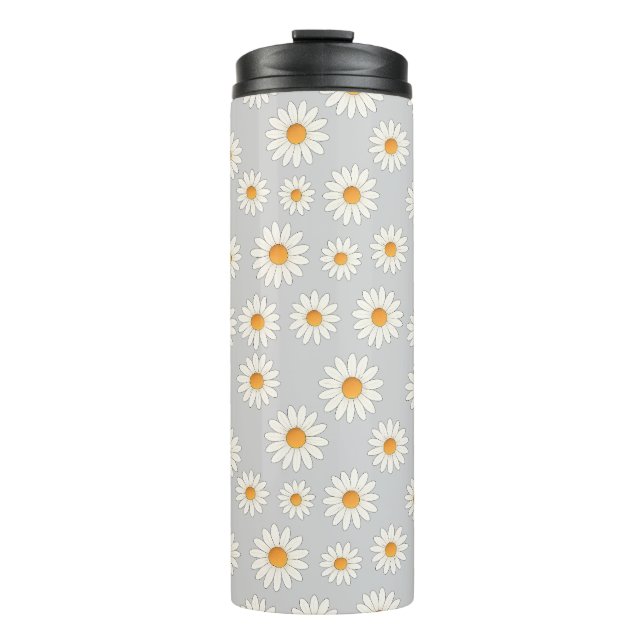 Chic Daisy Flower Pattern – Cute Floral Designe -  Thermal Tumbler (Front)